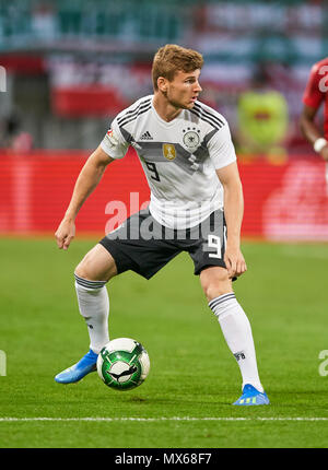 Klagenfurt, Deutschland. 2 Jun, 2018. Strecken zwischen Österreich und Deutschland, Fußball, Klagenfurt, Juni 02, 2018 Timo WERNER, DFB 9 treibt die Kugel, Action, full-size, ÖSTERREICH - DEUTSCHLAND 2-1 Fußball Freundschaftsspiel, Klagenfurt, Österreich, Juni 02, 2018, Saison 2017/2018 © Peter Schatz/Alamy leben Nachrichten Stockfoto
