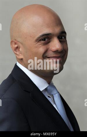 London, UK, 3. Juni 2018. Sajid Javid, Innenminister, gesehen in den BBC Studios in London Credit Stockfoto