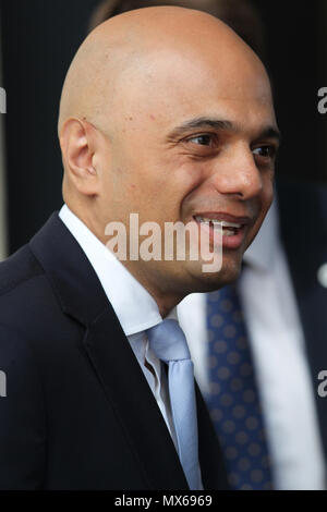 London, UK, 3. Juni 2018. Sajid Javid, Innenminister, gesehen in den BBC Studios in London Credit Stockfoto