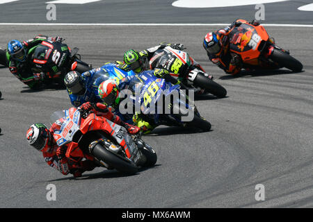 Scarperia, Italien. 3 Jun, 2018. Jorge Lorenzo (99) von Spanien und Ducati Team in Aktion während des Rennens der MotoGP MotoGP beim Gran Premio d'Italia Oakley - in Mugello Circuit. May 03, 2018 in Scarperia Italien. (Foto von Marco Iorio) Credit: Marco iorio/Alamy leben Nachrichten Stockfoto