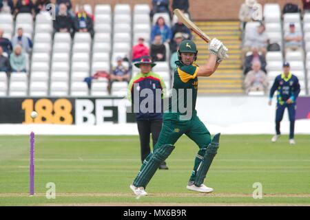 Chester Le Street, England, 3. Juni 2018. Chris Nash, schlagen für Nottinghamshire, riefen eine Grenze gegen Durham während ihrer Royal London einen Tag Weltmeisterschaft im Emirates Riverside. Credit: Colin Edwards/Alamy Leben Nachrichten. Stockfoto