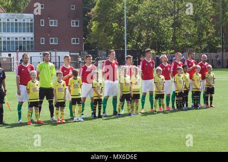 Bracknell, Großbritannien. 3. Juni 2018: Bracknell, UK-Karpatalya v Tibet in der CONIFA Welt Fußball-Cup 2018 in Bracknell Town FC. Karpatalya gewann 5-1. Credit: Andrew Spiers/Alamy leben Nachrichten Stockfoto