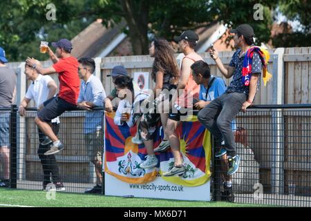 Bracknell, Großbritannien. 3. Juni 2018: Bracknell, UK-Karpatalya v Tibet in der CONIFA Welt Fußball-Cup 2018 in Bracknell Town FC. Karpatalya gewann 5-1. Credit: Andrew Spiers/Alamy leben Nachrichten Stockfoto