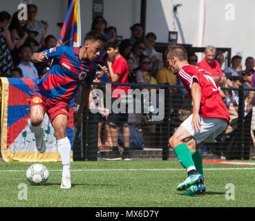 Bracknell, Großbritannien. 3. Juni 2018: Bracknell, UK-Karpatalya v Tibet in der CONIFA Welt Fußball-Cup 2018 in Bracknell Town FC. Karpatalya gewann 5-1. Credit: Andrew Spiers/Alamy leben Nachrichten Stockfoto