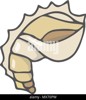 Cockleshell Abbildung geometrischen Zeichnung shell font color Element meer ozean Leben gelber Schrift Top View clip art auf weißem Hintergrund Stock Vektor