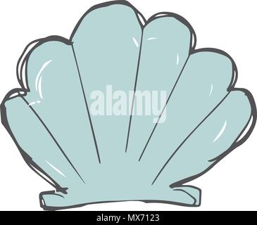 Cockleshell Abbildung geometrischen Zeichnung shell font color Element meer ozean Leben gelber Schrift Top View clip art auf weißem Hintergrund Stock Vektor