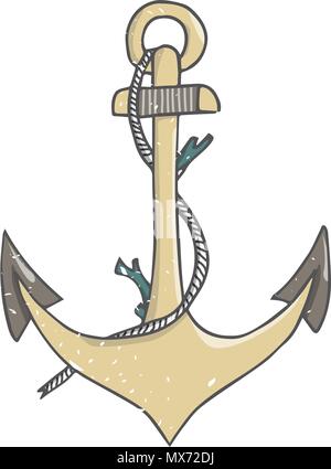 Anker illustration Vektor Seil gelbe Textur geometrische Element Anker meer Schiff Boot Matrosov Roger's anchor Matrosov Bügeleisen cargo Drucken Karte alte Stock Vektor