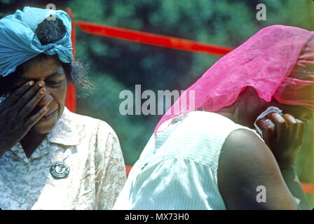 Washington, DC 1968/06/06 Reaktion auf die Ermordung von Robert Kennedy in der Nähe von Auferstehung Stadt in Washington, DC im Juni 1968. Foto von Dennis Brack Stockfoto