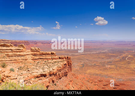 Arizona-Panorama von Moki Dugway, Muley Point zu übersehen.  Offener Raum. Vereinigte Staaten von Amerika Stockfoto