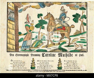 158 Den Stormaegtige Dronning Caroline Mathilde til Haest Stockfoto