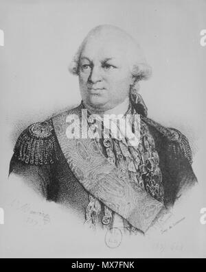 . Amiral François Joseph Paul, Marquis de Grasse Tilly, comte de Grasse (1722-1788). 1837. Gravur (Büste) durch Lemercier aus der Malerei von A. Maurin l9-N-1141 145 Graf de Grasse revolutionär-Krieg-120 Stockfoto