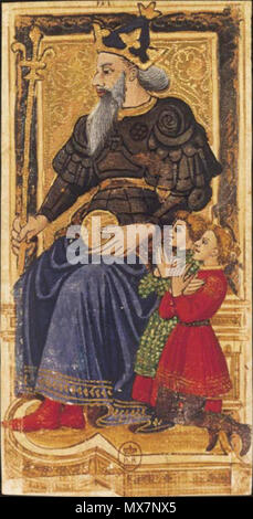 . Charles VI (oder Gringonneur) Deck; Le tarot dit de Charles VI. 15. Jahrhundert. Unbekannt 187 Empereur tarot Charles 6. Stockfoto