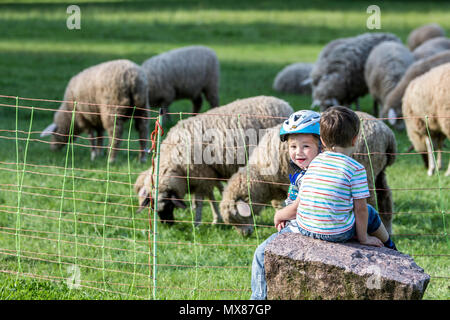 Die Kinder auf der Farm Stockfoto