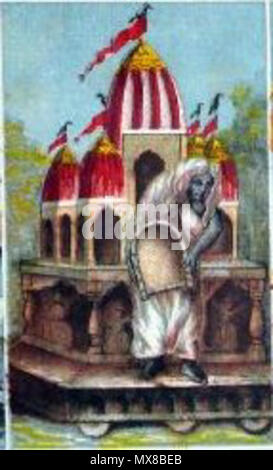 . Deutsch: "Album der populären Drucke auf Stoff Seiten montiert. Farblithographie, beschriftete, eingeschrieben und nummeriert 37. Der Druck ist in zehn gleiche Teile unterteilt, die jeweils für eine der zehn Aspekte der Devi, die göttliche Mutter. Jedes Bild ist mit einer bengalischen Inschrift identifiziert, und die Göttinnen sind vertreten: Kali, Tara, Shodashi, Bhuvaneshvari, Bhairavi, Chhinnamasta, Dhumavati, Bagalamukhi, Matangi und Kamala. 2003,1022,0.37, ein 804243'. 28 März 2010, 14:51 (UTC). Mahavidyas.jpg: Die kalkutta Art Studio abgeleitete Arbeit: Redtigerxyz (Talk) 162 Dhumavati Devi Stockfoto