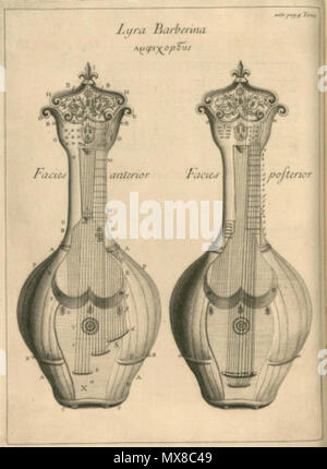 . Englisch: Experimentelle Leier genannt Barberina 'Lyra' aus der Abhandlung geschrieben von G. Doni in Ca. 1643 und erstmals im Jahre 1763 veröffentlicht. 19. August 2012. Unbekannt (nicht in der alten Ausgabe angegeben) 168 Doni - Lyra - barberina Stockfoto
