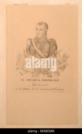 . Español: Retrato de Manuel Belgrano. Desconocida. Manuel Pablo Núñez de Ibarra (1782-1862) 182 El General Belgrano Stockfoto