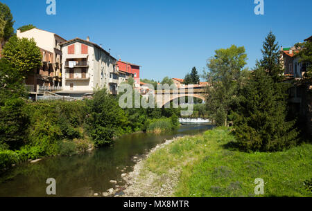 Anzeigen von Ter Fluss in der Provinz Stadt Ripoll, Katalonien, Spanien Stockfoto