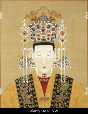 . Die offizielle Imperial Porträt der Ming Dynastie Kaiserin. Ming Dynastie. Imperial Maler 127 chinesischen Ming Dynastie Kaiserin XiaoJie Stockfoto