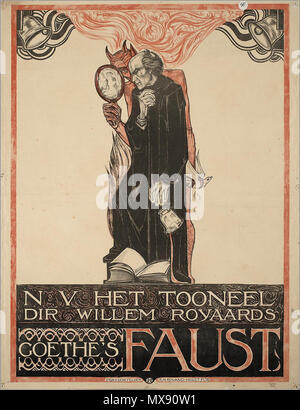 . Nederlands: Affiche. "Goethes Faust". N V Het Tooneel (Amsterdam). Verz. Willem Royaards. 1918. Richard Roland Holst (1868-1938) 249 Goethes Faust Stockfoto