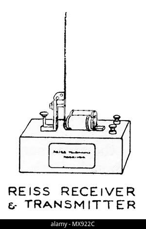 Frühe Telefon Ausstattung - ein 1930er Abbildung: Reiss Empfänger und Sender. Stockfoto