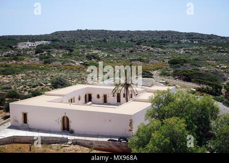 INNACHORI, Griechenland - ca. Mai 2018 Kloster Chrysoskalitissa. 17. Jahrhundert christlich-orthodoxen Kloster auf der Insel Kreta. Stockfoto