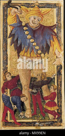 . Charles VI (oder Gringonneur) Deck; Le tarot dit de Charles VI. 15. Jahrhundert. Unbekannt 213 Narr tarot Charles 6. Stockfoto