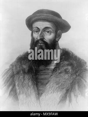 . Português: Fernão de Magalhães, navegador e explorador Português. Englisch: Ferdinand Magellan, Portugiesisch maritime Explorer. veröffentlicht 1810. Unbekannt 387 Magellan 1810 Gravur Stockfoto