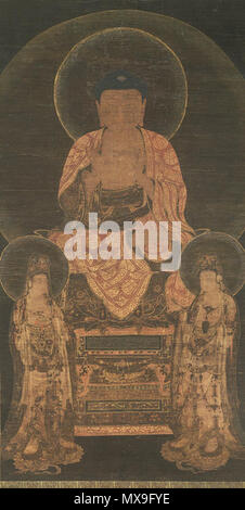 . Englisch: Amitabha Triade, Goryeo Dynastie (918 - 1392).Ca. 13. Jahrhundert 250 Goryeo-Amitabha Triade Stockfoto