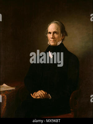 . Englisch: Öl auf Leinwand Portrait von Henry Clay von Henry F. Darby (1829-1897) Höhe: 49.25 Zoll (125,1 cm) Breite: 39.75 Zoll (101 cm) Unterschrift (unten rechts): H.F. DARBY Kat.-Nr. 32.00002.000. ca. 1858. Henry F. Darby (1829-1897) 274 Henry Clay Portrait von Henry F. Darby Stockfoto