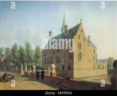 . Blick auf das Schloss in Heemstede, Nord Holland. . 1667 242 Gerrit Berckheyde Adriansz - Huis te Heemstede Stockfoto