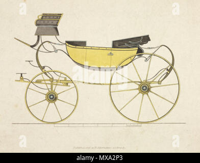 . Drucken, eine in einer Reihe von neun, die Anfang des 19. Jahrhunderts Kutschen, durch R Ackermann, 101 Strand, London, veröffentlicht. 19. Tagesplan, 278 Hohe barsch Kontaktfreudig barouche Schlitten, 1816 Stockfoto