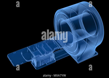 3D-Rendering x-ray MRT-Scan Maschine oder Magnetresonanztomographie Gerät scannen Stockfoto