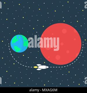 Einfache mission zum mars Bild Stock Vektor