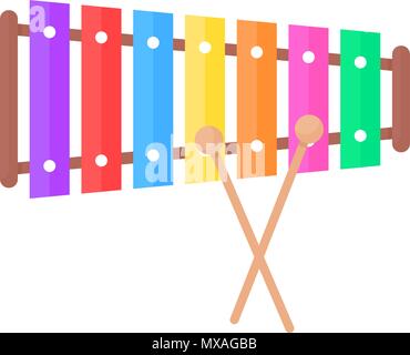 Einfache Xylophon Spielzeug Symbol Stock Vektor