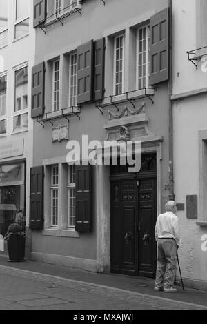 Rhein in der Nähe von Mondorf Stockfoto