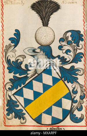 . Scheibler'schen Wappenbuch, älterer Teil Seite 154. zwischen 1450 und 1480. Verschiedene unbekannte Künstler 548 Schwendi-Scheibler 154 ps Stockfoto