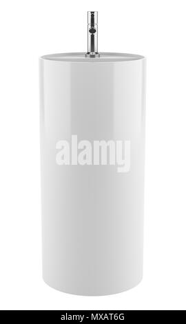 keramische Badezimmer Waschbecken isolierten auf weißen Hintergrund