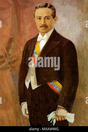 . Español: Presidente de Ecuador. 1933. J.S. Vargas Skulljujos (Retrato de la Presidencia de La Republica del Ecuador - Palacio de Carondelet) 328 Juan de Dios Martinez Stockfoto