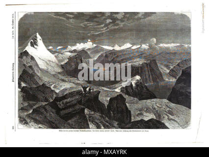 . English: Kaiser-Franz-Josef-Gletscher im Jahr 1870, 2. deutsche Polarexpedition 1869-1870. 1870. Julius Payer 333 Kaiser-Franz-Josef-Gletscher-1871 Stockfoto