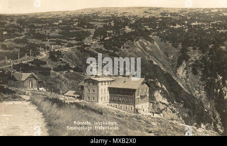 . Čeština: Labská bouda English: elbfallbaude. 1929. Rudolf Slavík 356 Labska bouda 23. Stockfoto