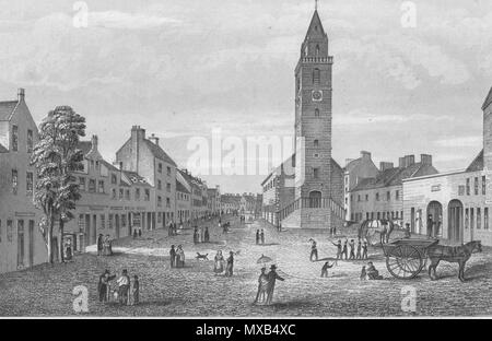 . Englisch: Irvine High Street im frühen 19. Jahrhundert. North Ayrshire. Schottland. Anfang des 19. Jahrhunderts. Unbekannt 300 Irvine 19 c Stockfoto