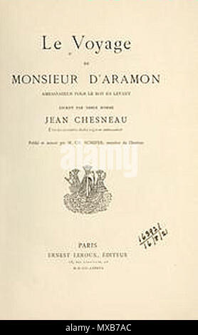 . Englisch: Jean Chesneau 19 Edition. 19. Ausgabe von Schefer, Charles Henri Auguste, 1820-1898. Jean Jean Chesneau Chesneau 312 19. Ausgabe Stockfoto