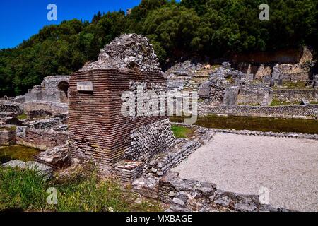 Römische Bäder bei Butrint. Stockfoto