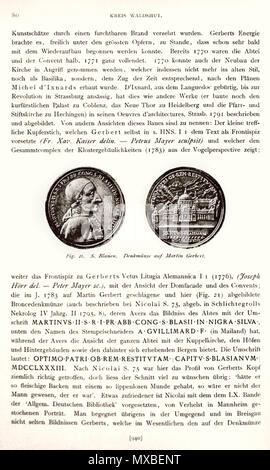 . English: Seite 80 mit Bronzegedenkmünze aus dem Jahr 1783. ca. 1892. Unbekannt 348 Kraus Waldshut S.80 Stockfoto