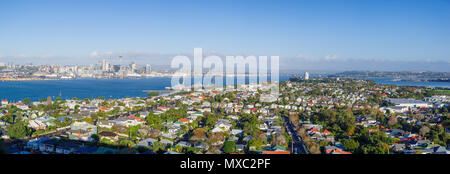 Auckland City Skyline Luftbild Panorama im Tagbetrieb Stockfoto