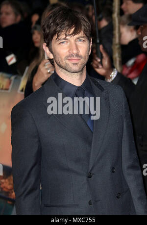 April 09, 2018 - Michiel Huisman die Teilnahme an der Guernsey Literarische und Kartoffel schälen Pie Gesellschaft Weltpremiere Curzon Mayfair in London, England, Großbritannien Stockfoto