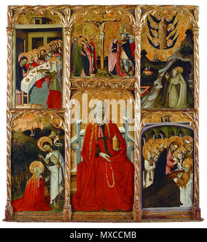 . Deutsch: Bernat Martorell Retablo de Santa María Magdalena de Perella Barcelona 1437 - 1452 Pintura al Tempel sobre Madera 140 x 130 cm Procedente de la Iglesia de Santa Magdalena de Perella, Sant Joan de les Abadesses (ripollès) Al Museu Episcopal de Vic. zwischen 1437 und 1452. Bernat Martorell (1390 - 1452) Beschreibung katalanischer Maler und Illustrator Datum der Geburt / Tod 1390 1452 Ort der Geburt / Todes Sant Celoni Barcelona Arbeitsort Barcelona Authority control: Q 705421 VIAF: 30949679 ISNI: 0000 0000 8368 8779 ULAN: 500115722 LCCN: n 84202267 WGA: MARTORELL, Bernat WorldCat 4 Stockfoto