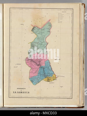 . Español: Mapa de Cajamarca, Peru. 1865. Mariano Felipe Paz Soldan 414 MFP-D-Cajamarca Stockfoto