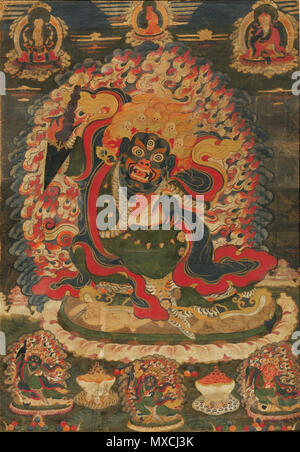 . Englisch: Mahakala, Staupe auf Stoff, Tibet, 18. Jahrhundert, Sotheby's. 21 Juli 2013, 12:48:37 Anonymus 388 Mahakala, Staupe auf Stoff, Tibet, 18. Jahrhundert, Sotheby's Stockfoto