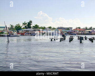 Waterside Landschaft in Belize City, die Hauptstadt von Belize in Mittelamerika. Stockfoto